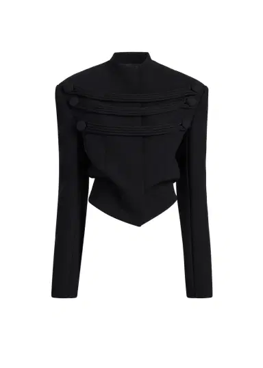 Khaite York Jacket With Cord Embroidery In | Thumbnail 1 Khaite York Jacket With Cord Embroidery In | Thumbnail 1