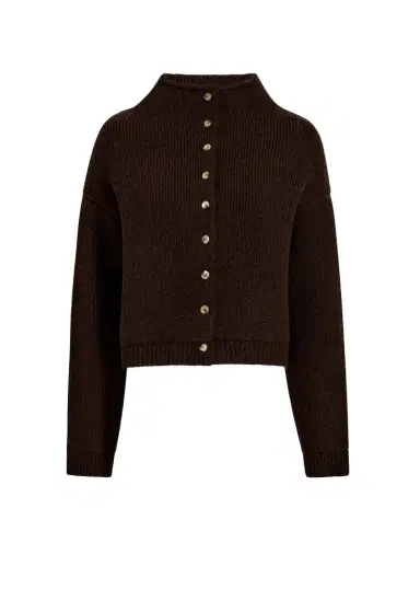 Khaite Marjorie Cardigan In Bark | Thumbnail 1 Khaite Marjorie Cardigan In Bark | Thumbnail 1