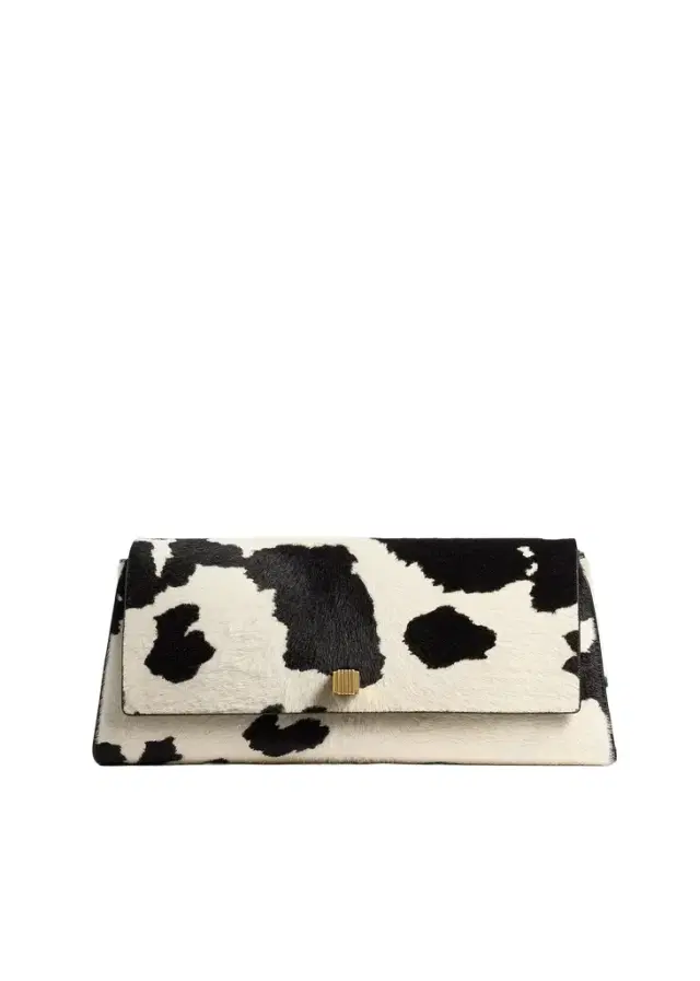 Khaite Audrey Clutch In Cow Print Haircalf