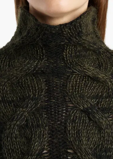 Khaite Nico Sweater In Black And Olive Multi | Thumbnail 6 Khaite Nico Sweater In Black And Olive Multi | Thumbnail 6