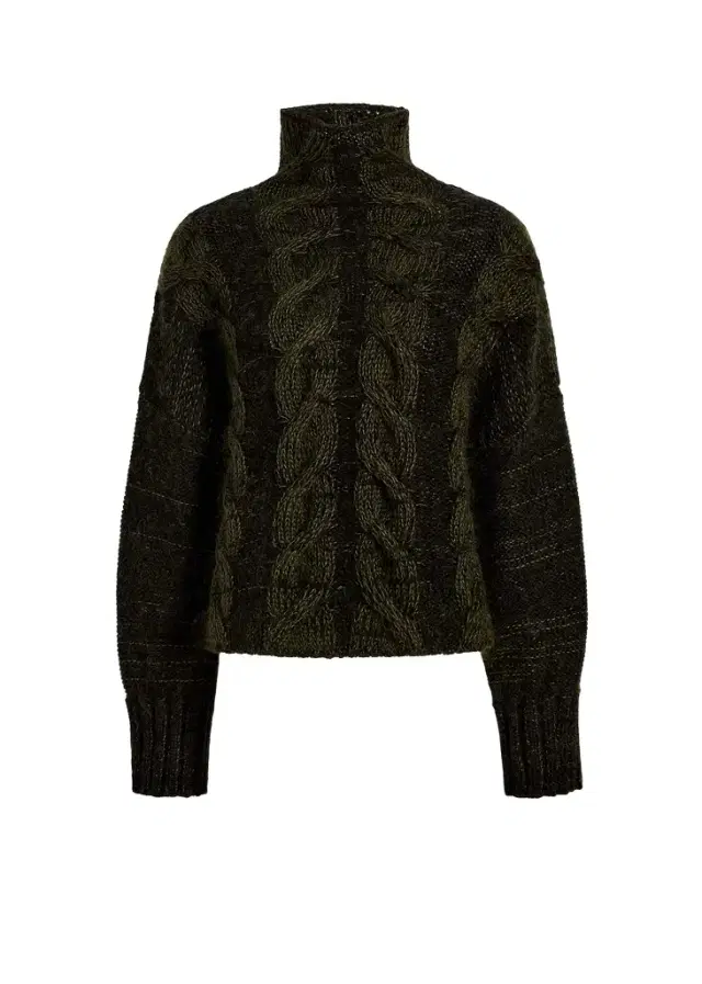 Khaite Nico Sweater In Black And Olive Multi