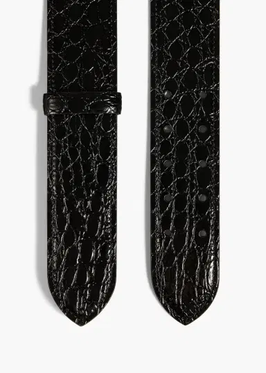 Khaite Theo Waist Belt In Black Croc-Embossed Leather | Thumbnail 2 Khaite Theo Waist Belt In Black Croc-Embossed Leather | Thumbnail 2