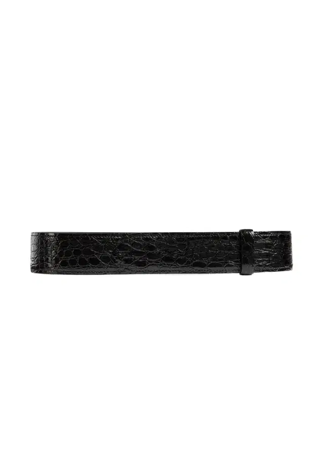 Theo Waist Belt In Black Croc-Embossed Leather