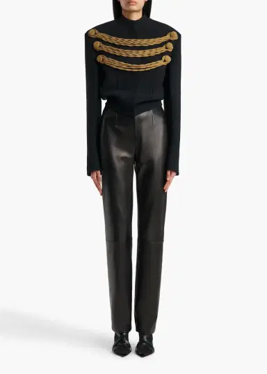 Khaite York Jacket With Cord Embroidery In Black And Gold | Thumbnail 2 Khaite York Jacket With Cord Embroidery In Black And Gold | Thumbnail 2