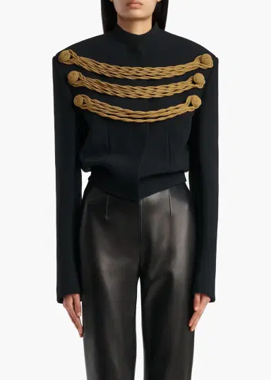 Khaite York Jacket With Cord Embroidery In Black And Gold | Thumbnail 3 Khaite York Jacket With Cord Embroidery In Black And Gold | Thumbnail 3