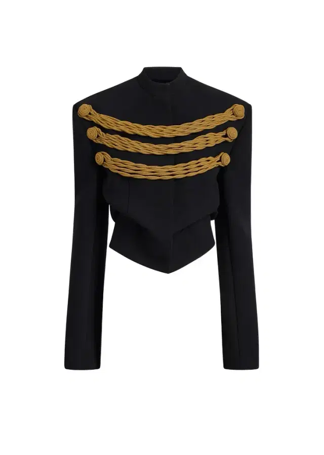 York Jacket With Cord Embroidery In Black And Gold York Jacket With Cord Embroidery In Black And Gold
