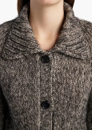 Khaite Takeo Cardigan In Sepia And Black Multi | Thumbnail 5 Khaite Takeo Cardigan In Sepia And Black Multi | Thumbnail 5