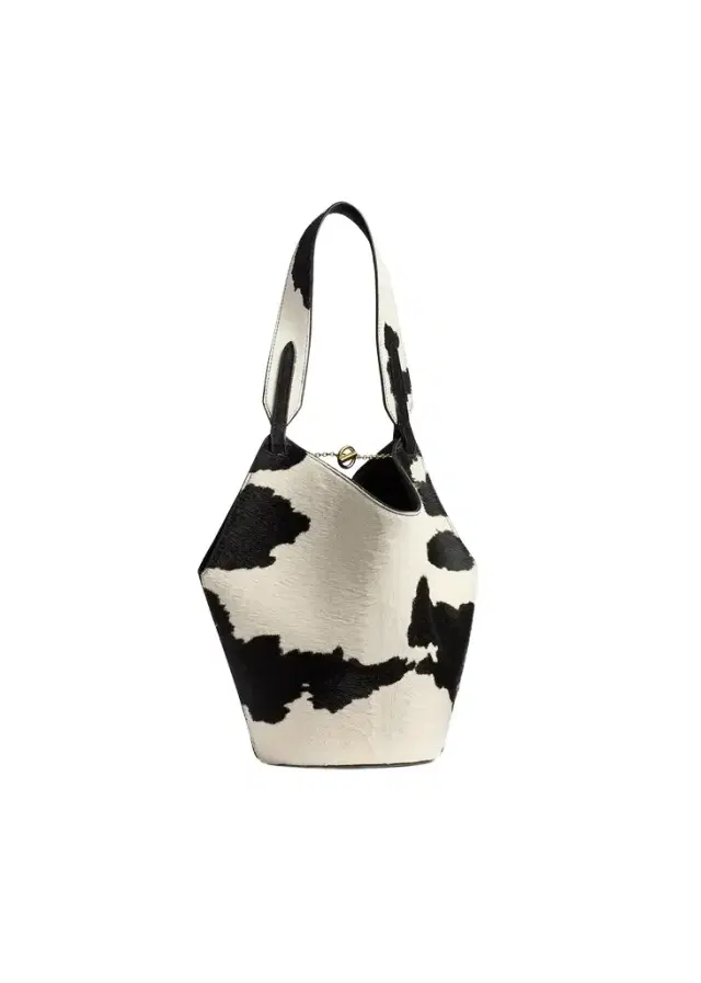 Khaite Mini Lotus Tote In Cow Print Haircalf/black Suede