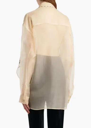 Khaite Goya Top In Champagne Monkey Embroidery | Thumbnail 3