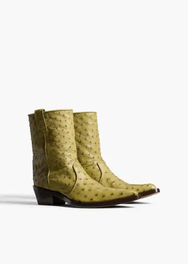 Khaite Clive Ankle Boot In Olive Ostrich | Thumbnail 2