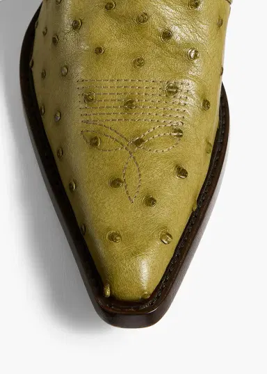 Khaite Clive Ankle Boot In Olive Ostrich | Thumbnail 3