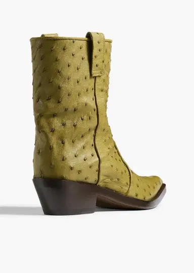 Khaite Clive Ankle Boot In Olive Ostrich | Thumbnail 4