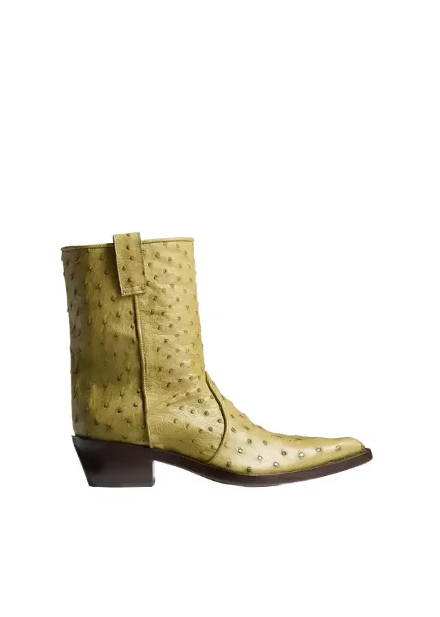 Khaite Clive Ankle Boot In Olive Ostrich