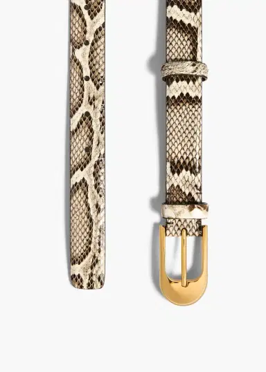 Khaite Dome Belt In Natural Python With Gold | Thumbnail 2