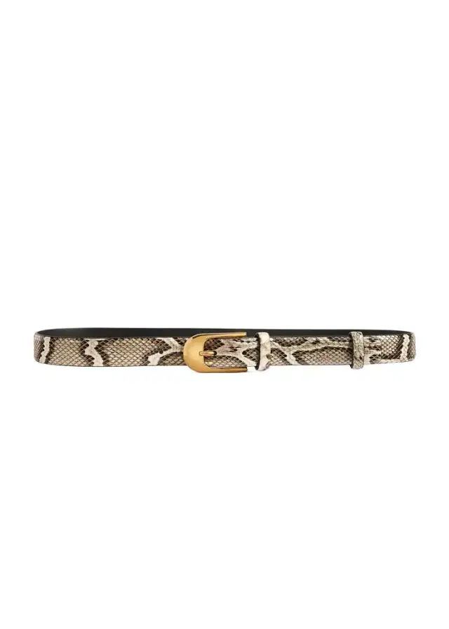 Khaite Dome Belt In Natural Python With Gold