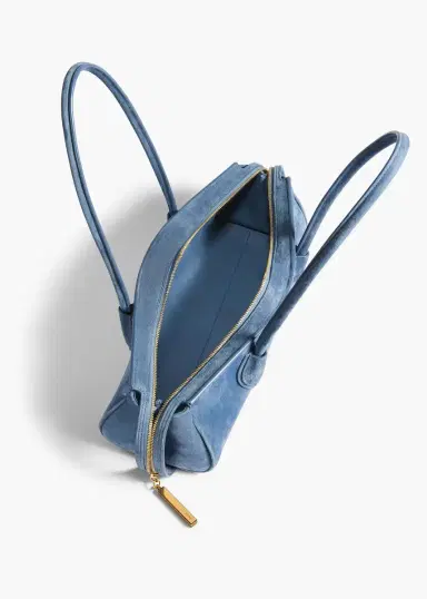 Khaite Donna Shoulder Bag In Cloud Iris Suede | Thumbnail 3