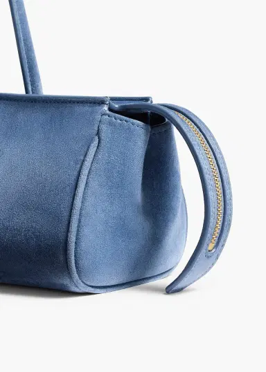 Khaite Donna Shoulder Bag In Cloud Iris Suede | Thumbnail 4