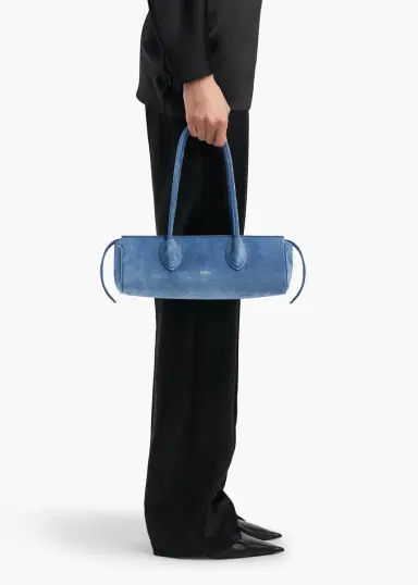 Khaite Donna Shoulder Bag In Cloud Iris Suede | Thumbnail 5