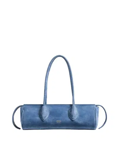 Khaite Donna Shoulder Bag In Cloud Iris Suede | Thumbnail 1