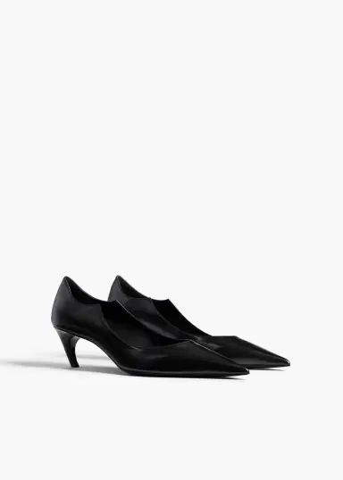 Khaite Valerie Low Pump In Black Glazed Leather | Thumbnail 2 Khaite Valerie Low Pump In Black Glazed Leather | Thumbnail 2