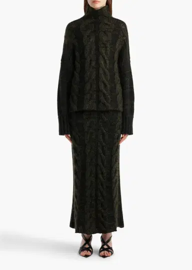 Khaite Ziva Skirt In Black And Olive Multi | Thumbnail 2 Khaite Ziva Skirt In Black And Olive Multi | Thumbnail 2