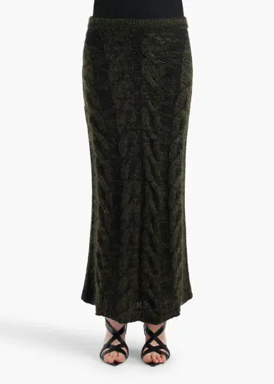 Khaite Ziva Skirt In Black And Olive Multi | Thumbnail 3 Khaite Ziva Skirt In Black And Olive Multi | Thumbnail 3
