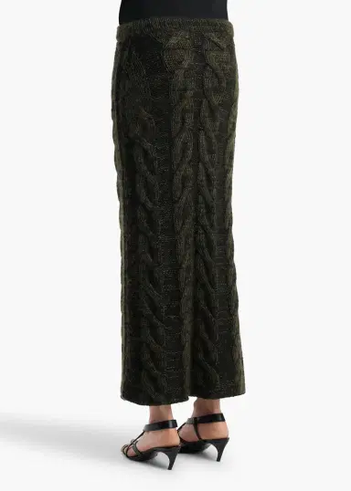 Khaite Ziva Skirt In Black And Olive Multi | Thumbnail 4 Khaite Ziva Skirt In Black And Olive Multi | Thumbnail 4