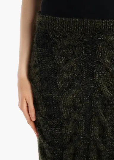 Khaite Ziva Skirt In Black And Olive Multi | Thumbnail 5 Khaite Ziva Skirt In Black And Olive Multi | Thumbnail 5