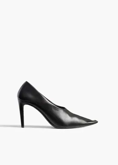 Khaite Marlene Pump In Black Glazed Leather | Thumbnail 2 Khaite Marlene Pump In Black Glazed Leather | Thumbnail 2