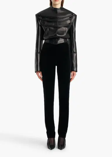 Khaite York Jacket With Cord Embroidery In Black Leather | Thumbnail 2 Khaite York Jacket With Cord Embroidery In Black Leather | Thumbnail 2