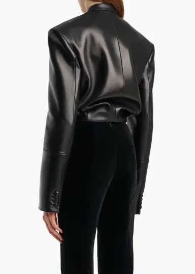 Khaite York Jacket With Cord Embroidery In Black Leather | Thumbnail 4 Khaite York Jacket With Cord Embroidery In Black Leather | Thumbnail 4