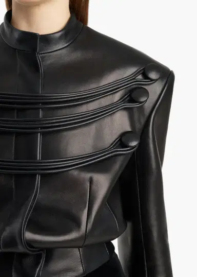 Khaite York Jacket With Cord Embroidery In Black Leather | Thumbnail 6 Khaite York Jacket With Cord Embroidery In Black Leather | Thumbnail 6