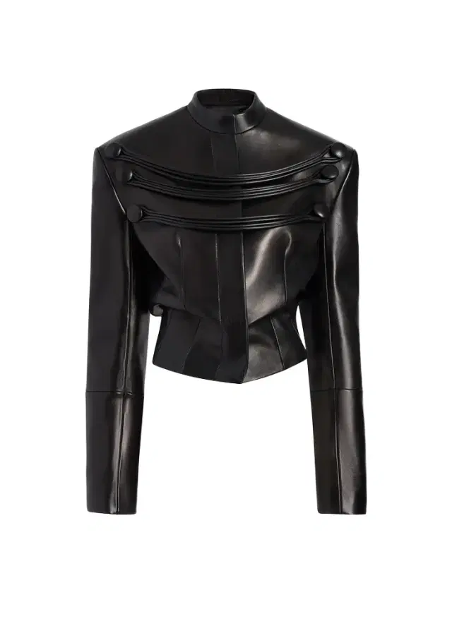 Khaite York Jacket With Cord Embroidery In Black Leather