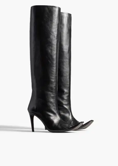 Khaite Marlene Knee-High Boot In Black Leather | Thumbnail 3 Khaite Marlene Knee-High Boot In Black Leather | Thumbnail 3