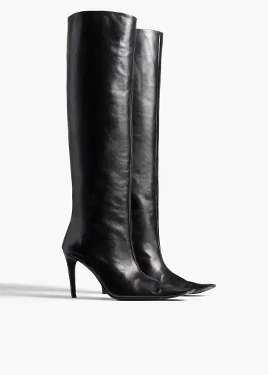 Khaite Marlene Knee-High Boot In Black Leather | Thumbnail 4 Khaite Marlene Knee-High Boot In Black Leather | Thumbnail 4