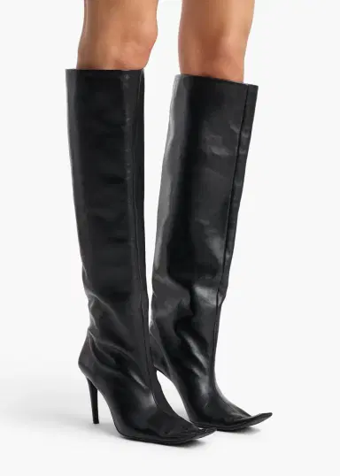Khaite Marlene Knee-High Boot In Black Leather | Thumbnail 7 Khaite Marlene Knee-High Boot In Black Leather | Thumbnail 7