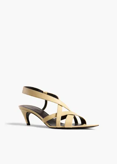 Khaite Sadie Kitten Heel Sandal In Butter Glazed Leather | Thumbnail 2 Khaite Sadie Kitten Heel Sandal In Butter Glazed Leather | Thumbnail 2