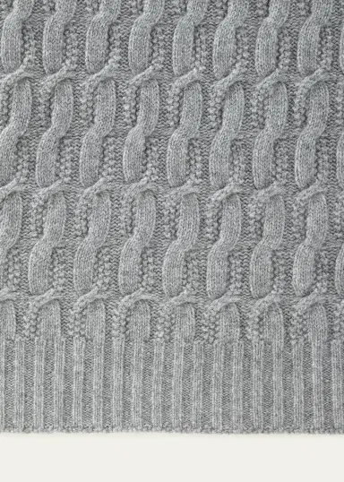 Sofia Cashmere Seed-Stitch Cable Throw | Thumbnail 2