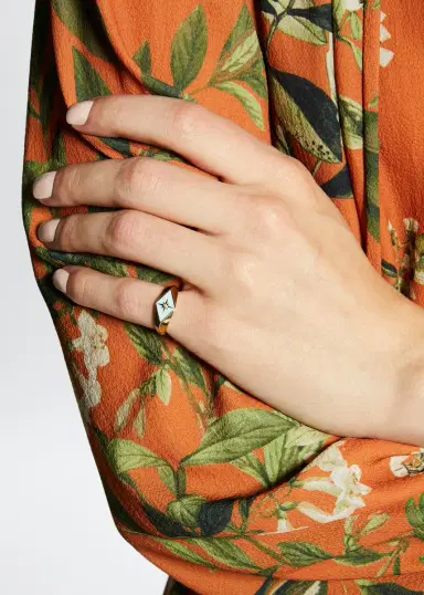Sydney Evan Enamel Evil Eye Diamond Starburst Ring | Thumbnail 2