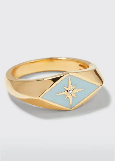 Sydney Evan Enamel Evil Eye Diamond Starburst Ring | Thumbnail 3