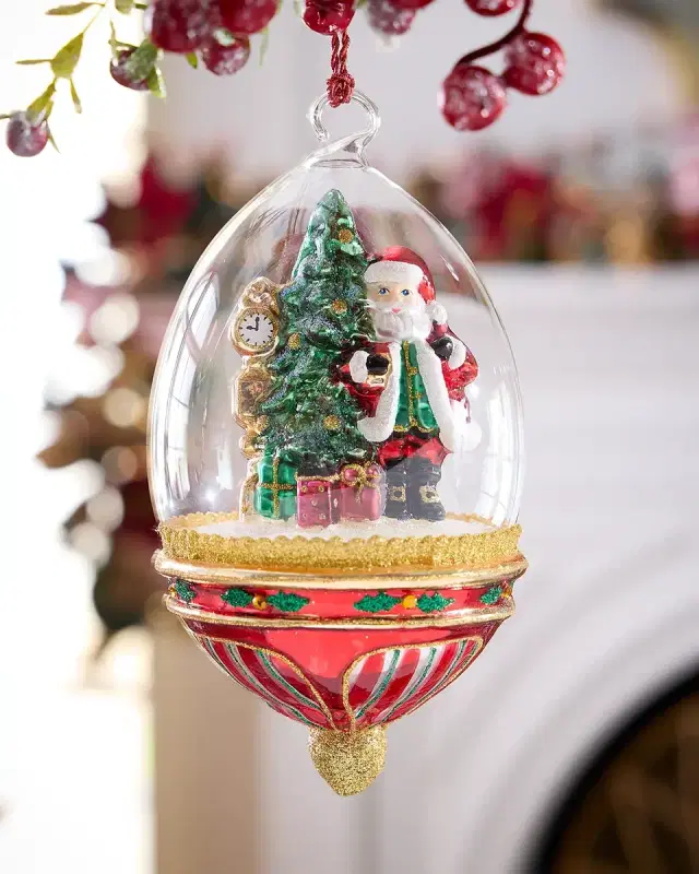 Exclusive Santa In Dome Christmas Ornament