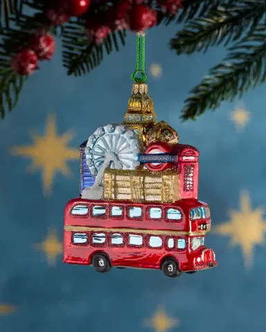 Exclusive London Double-Decker Bus Christmas Ornament | Thumbnail 2