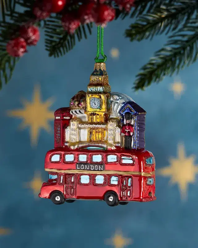 Exclusive London Double-Decker Bus Christmas Ornament