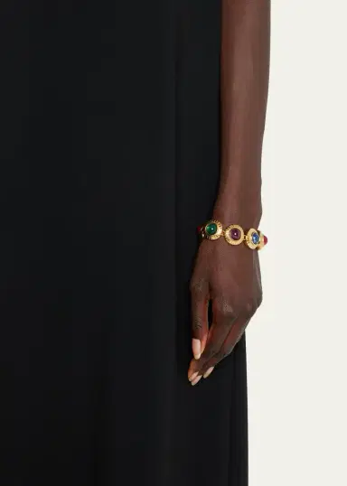 ben-amun Round Gold and Crystal Stone Bracelet | Thumbnail 2