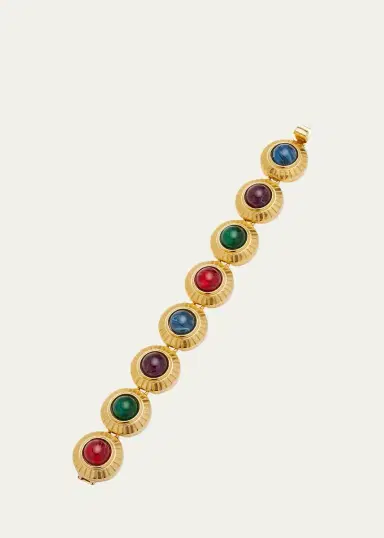 ben-amun Round Gold and Crystal Stone Bracelet | Thumbnail 3