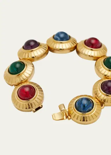 ben-amun Round Gold and Crystal Stone Bracelet | Thumbnail 4