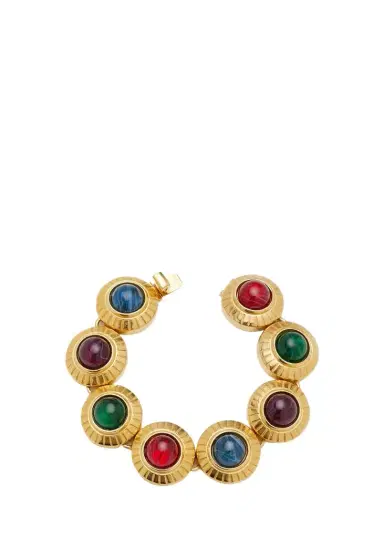 ben-amun Round Gold and Crystal Stone Bracelet | Thumbnail 1