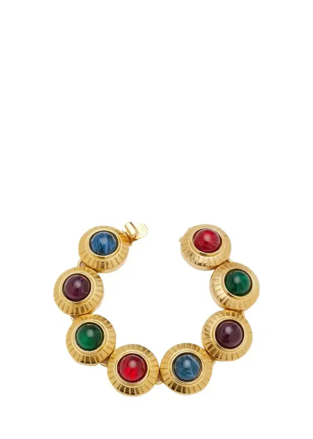 ben-amun Round Gold and Crystal Stone Bracelet