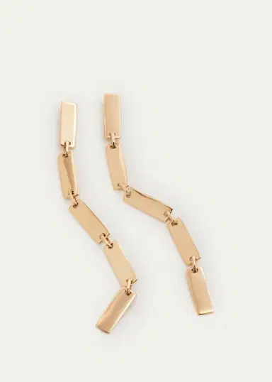 Lana 14K Linear Dangle Tag Link Earrings, 65mm | Thumbnail 3