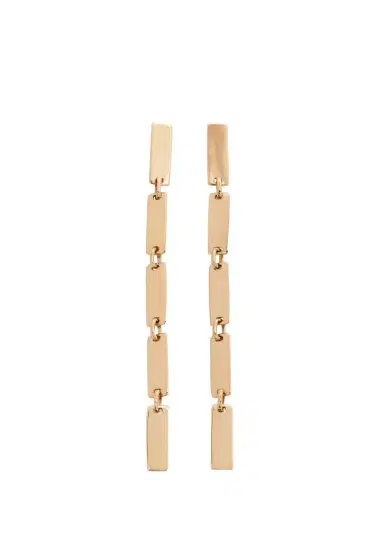 Lana 14K Linear Dangle Tag Link Earrings, 65mm | Thumbnail 1